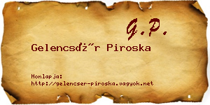 Gelencsér Piroska névjegykártya