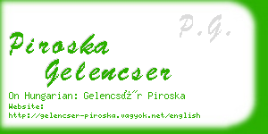 piroska gelencser business card